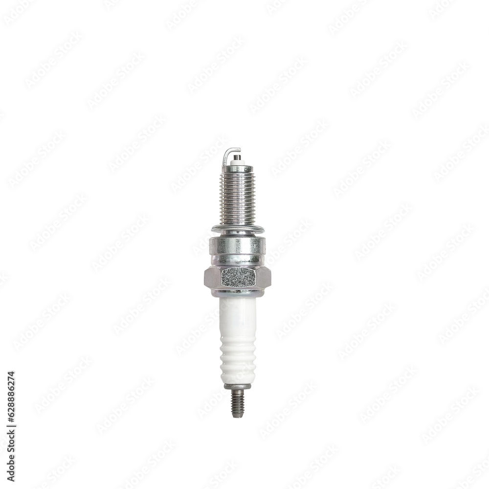 spark plug for car and motor on white background, isolated. spark plug for car and motor on white background, isolated.