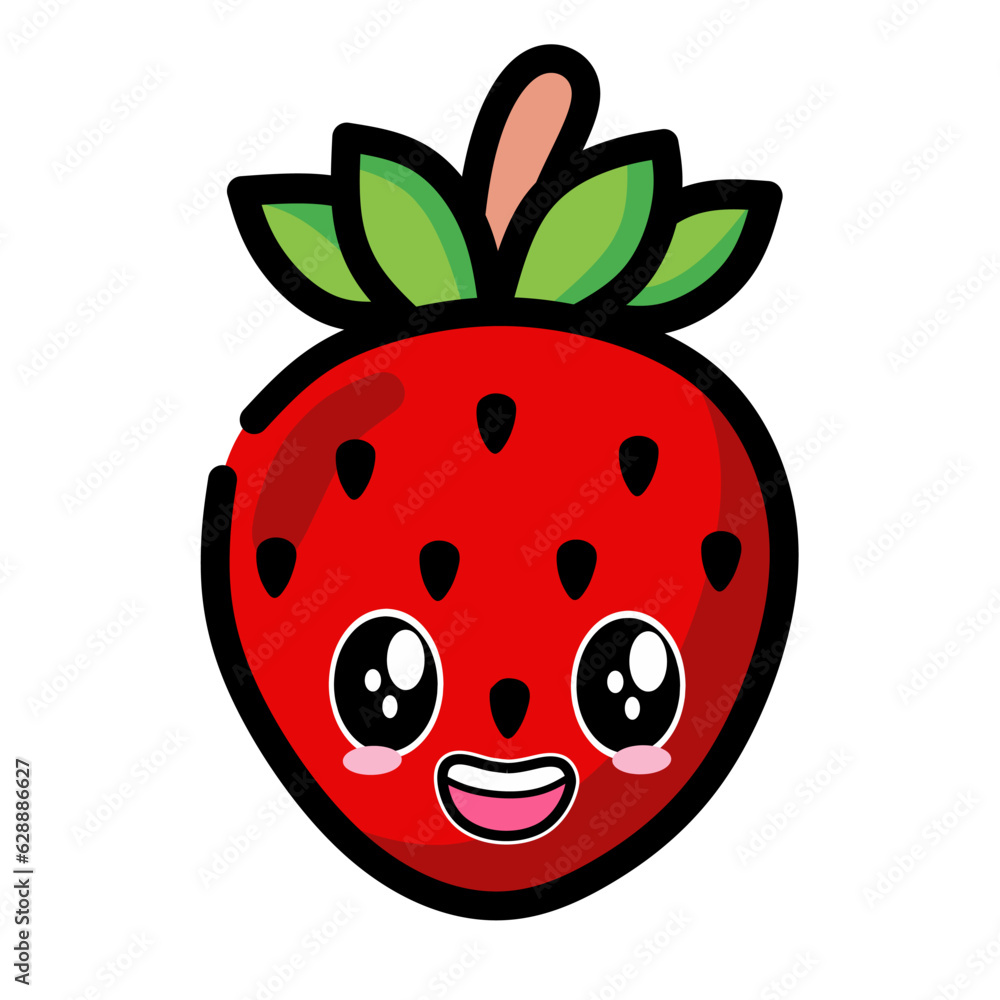 Obraz premium pictures of fruit with happy emotions that are suitable for inviting children to like eating fruit