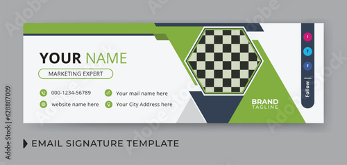 Corporate and business email signature template design with personal details and online mail letter