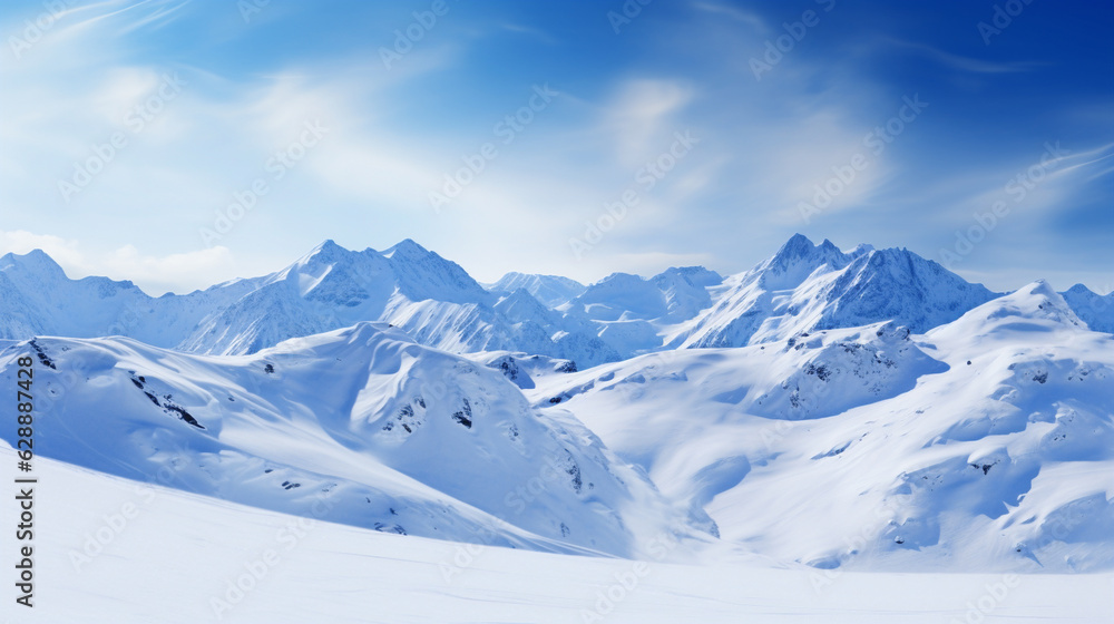 landscape of snowy mountains, generative ai