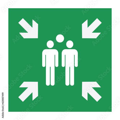 Evacuation Assembly Point Symbol. 
