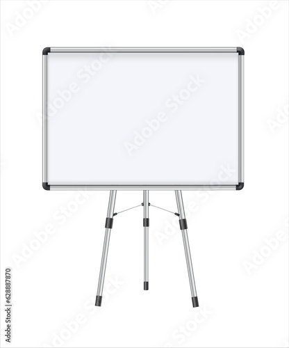 Projector Screen . Empty White Board Presentation Conference On The Wall. creen White Boad Presentation And Showing Illustration. Vector
