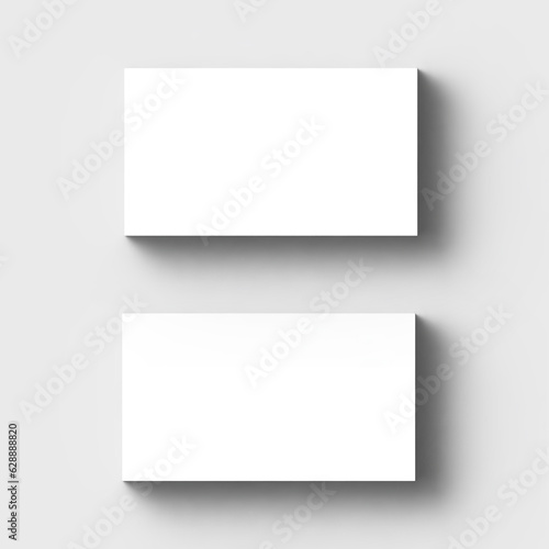 Mockup of two horizontal business cards at gray background. © Atif