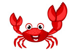red crab cartoon character. vector illustration
