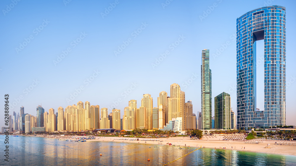 panoramic view at jumeirah beach, dubai