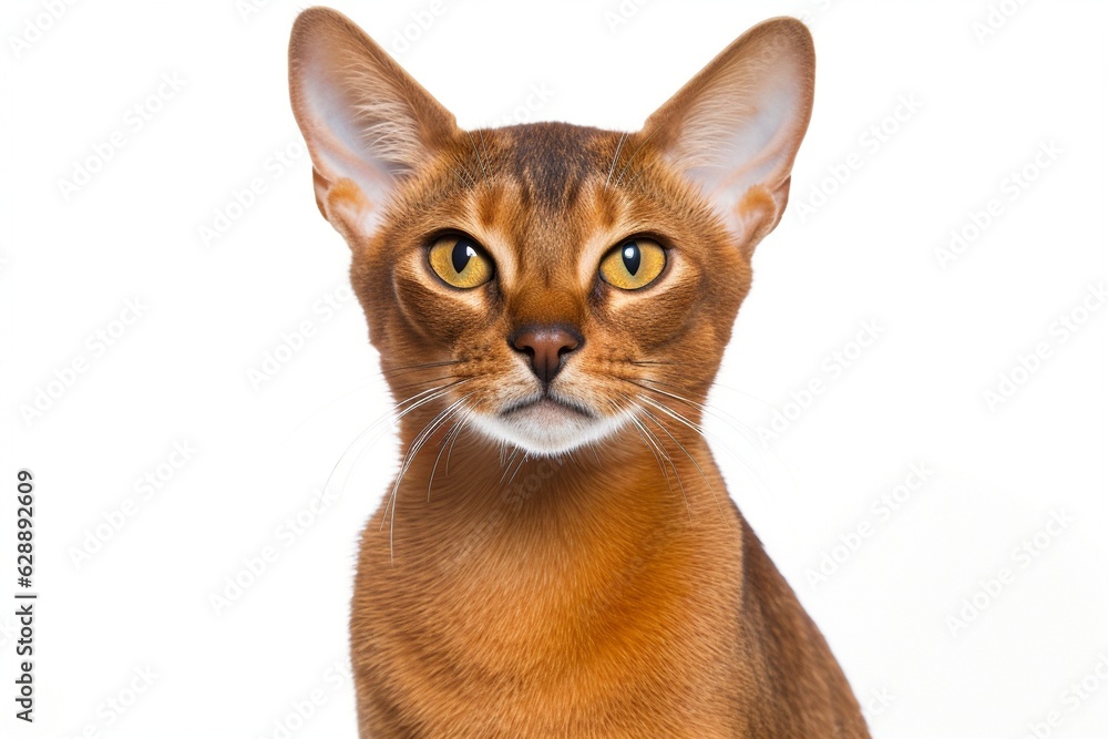 Abyssinians solated on white.
