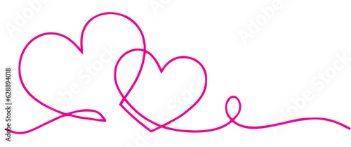 pink heart line art Vector illustration