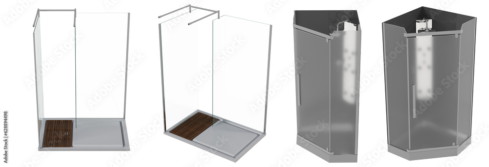 shower cabin isolated on white background, 3D illustration, cg render shower cabin isolated on white background, 3D illustration, cg render