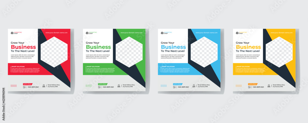Set of Editable square modern creative corporate business web banner design template. Suitable for social media post, instagram story and web ads. Vector illustration with Space to add pictures. Set of Editable square modern creative corporate business web banner design template. Suitable for social media post, instagram story and web ads. Vector illustration with Space to add pictures.