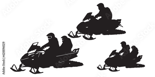  A set of silhouette Snow cross Car  vector illustration  photo