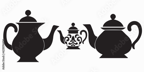 Silhouette Teapot vector illustration collection