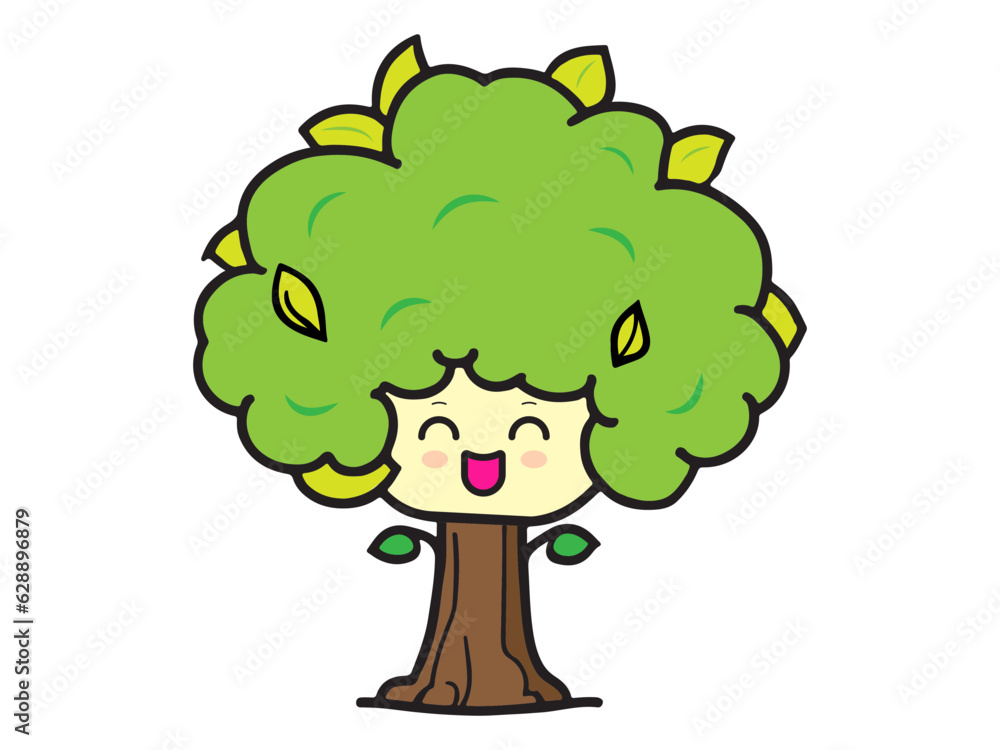 Fototapeta premium cartoon tree with eyes