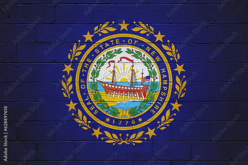 Flag of New Hampshire painted on a wall Flag of New Hampshire painted on a wall