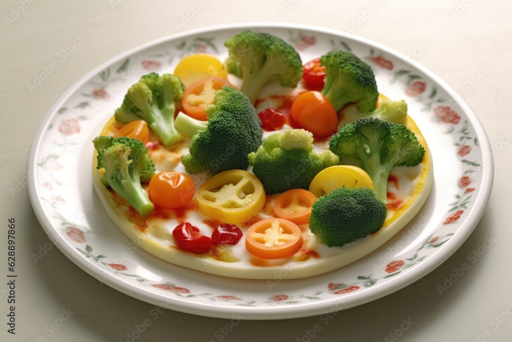 Fresh and healthy vegetable medley served on a plate Fresh and healthy vegetable medley served on a plate