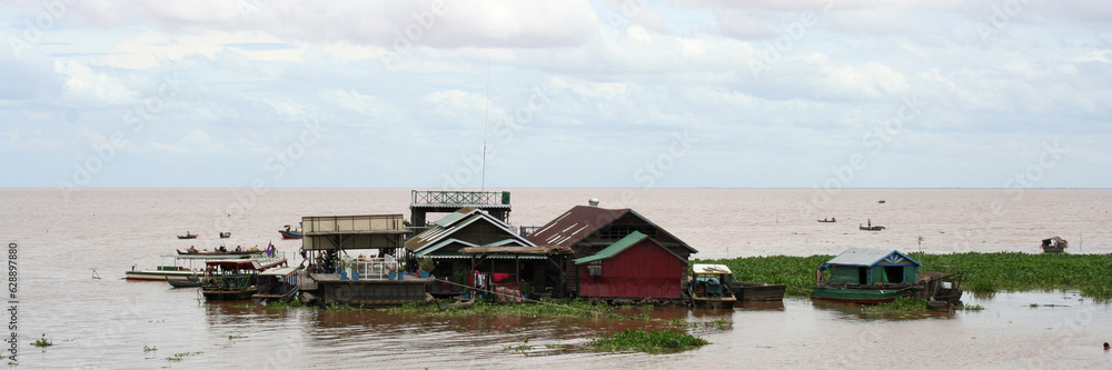 Floating village on the Tonle Sap Lake in Cambodia Floating village on the Tonle Sap Lake in Cambodia
