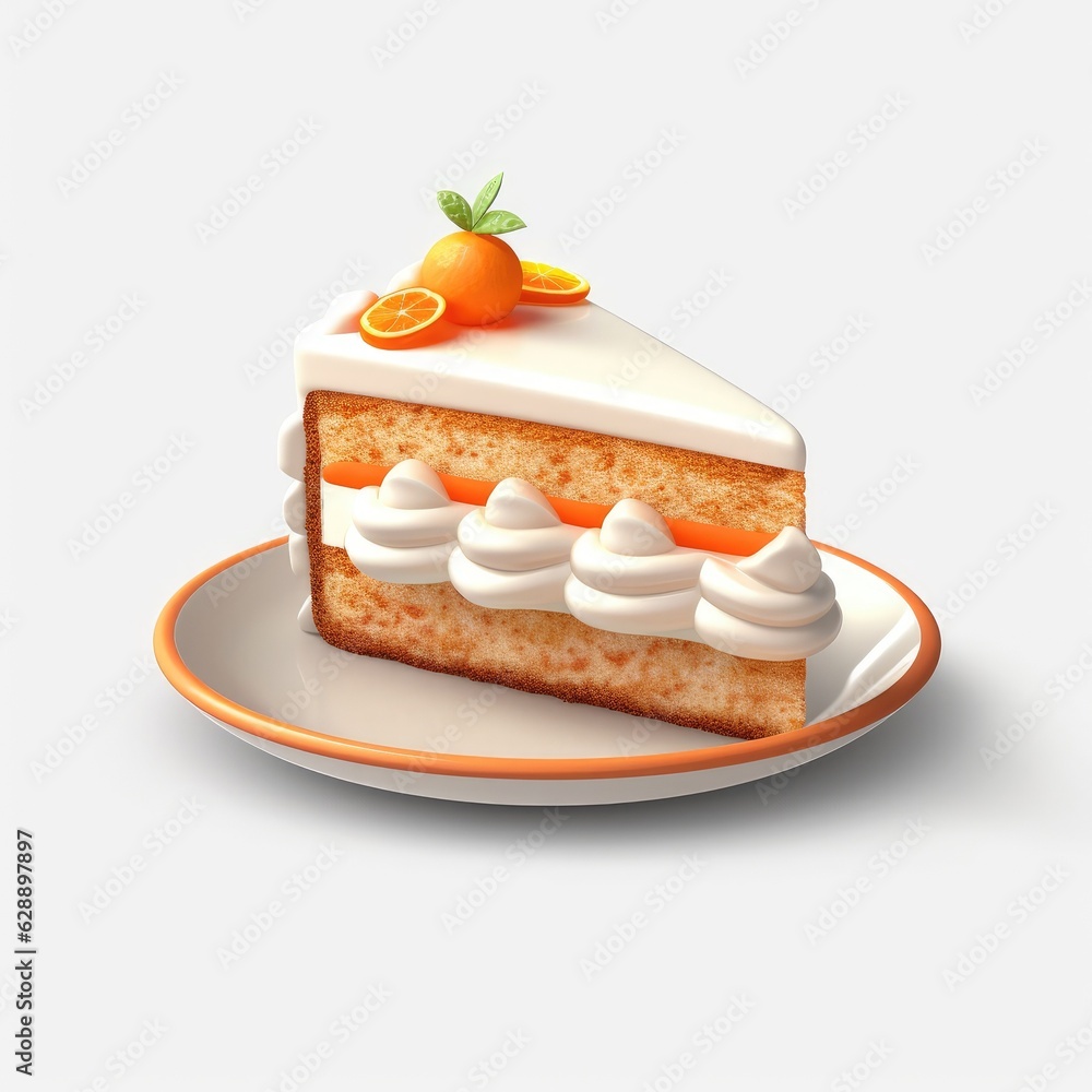 Carrot Cake Clipart with Cream Cheese Frosting 