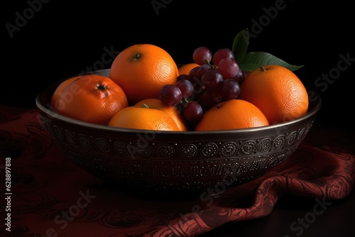 Oriental Decoration Bowl Containing Various Fruits