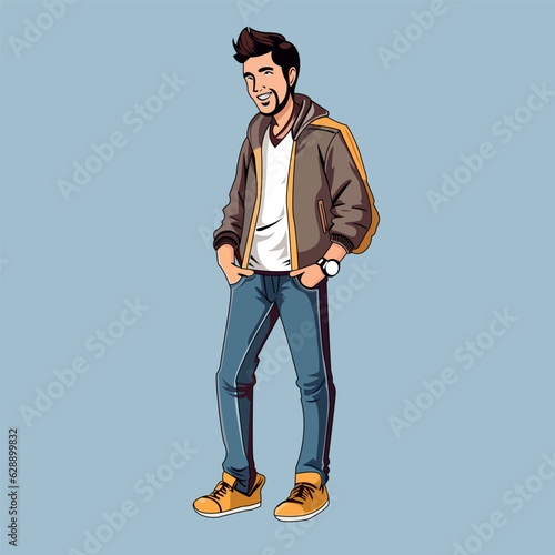 Manually Created Man Cartoon Character Vector