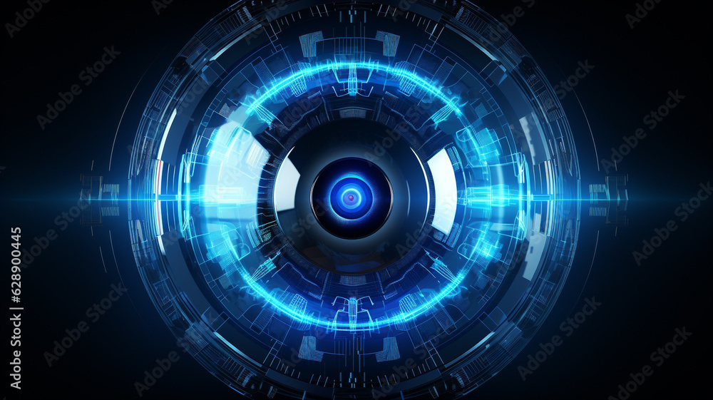 Futuristic eye scan. Technology background concept. Generative AI. Futuristic eye scan. Technology background concept. Generative AI.