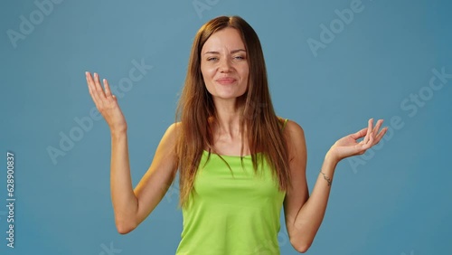 Content lady making belissimo gesture by kissing fingers photo