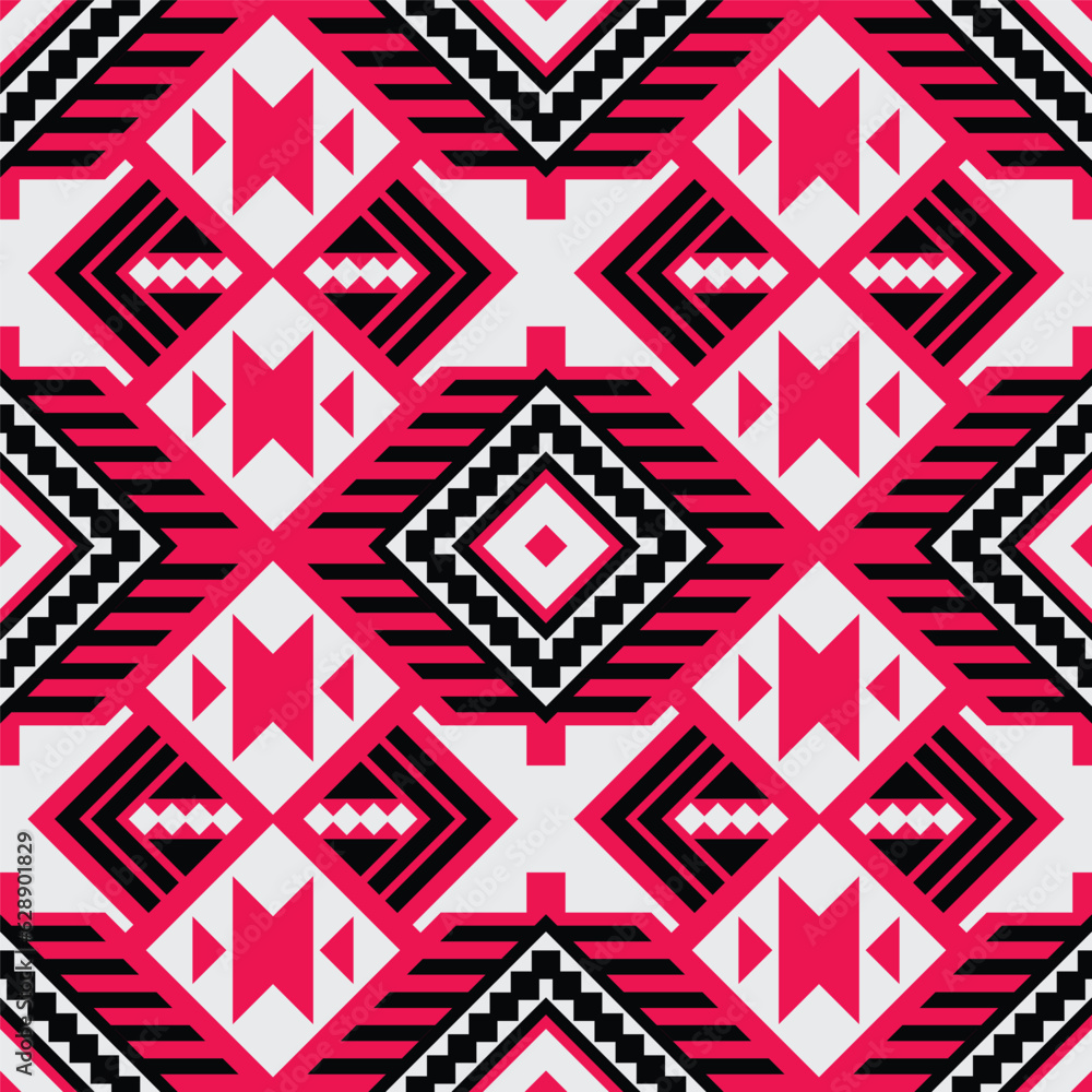 Tribal retro color vector seamless Navajo pattern. Aztec abstract geometric art print.Wallpaper, fabric design, fabric, tissue, cover, textile template.