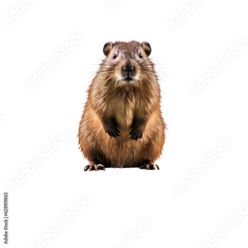 A sitting animal in its natural habitat. Isolated background. Transparent PNG. Generative AI