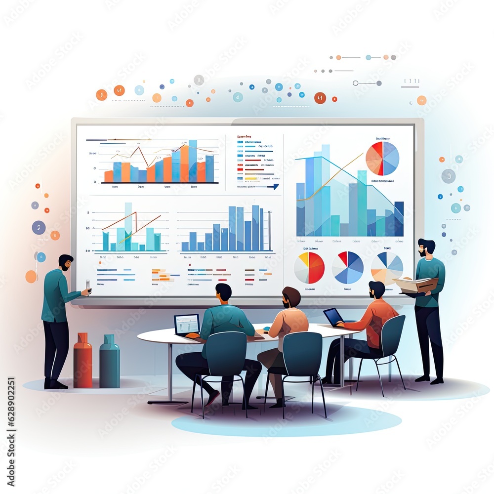 Vector style illustration of business people. Generative AI Vector style illustration of business people. Generative AI
