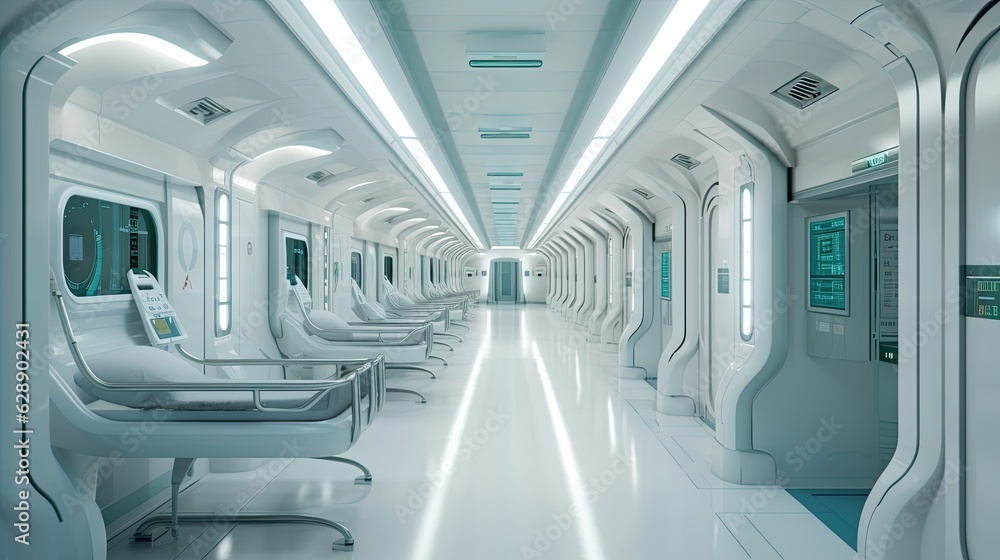scifi futuristic corridor. Generative AI scifi futuristic corridor. Generative AI