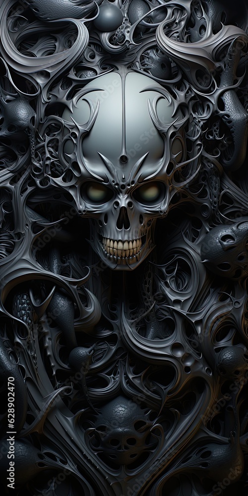Technological background of ancient alien robot. Generative AI Technological background of ancient alien robot. Generative AI
