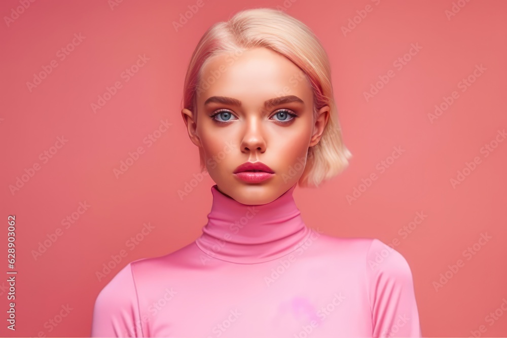 A woman with striking blue eyes and blonde hair Fictional Character Created By Generative AI. A woman with striking blue eyes and blonde hair Fictional Character Created By Generative AI.