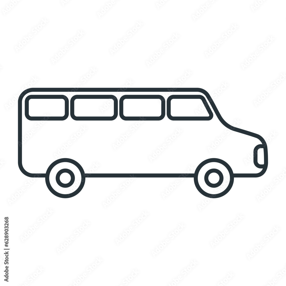 Minibus icon vector on trendy style for design and print Minibus icon vector on trendy style for design and print