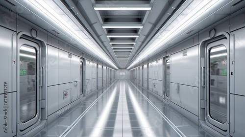 scifi futuristic corridor. Generative AI