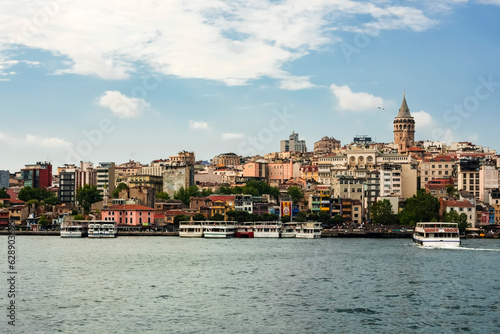 the galata district with its splendid tower photographed from the Galata bridge