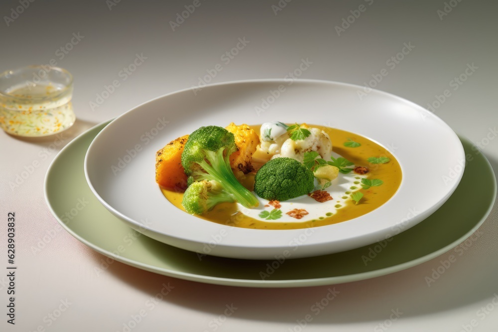 A healthy plate of food containing broccoli and carrots A healthy plate of food containing broccoli and carrots