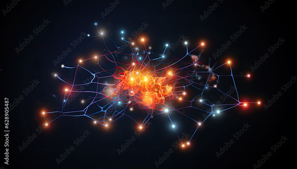 Brain: Lighten Up Neural Connections on a Dark Background (Concept with Copy Space)
Brain: Lighten Up Neural Connections on a Dark Background (Concept with Copy Space)