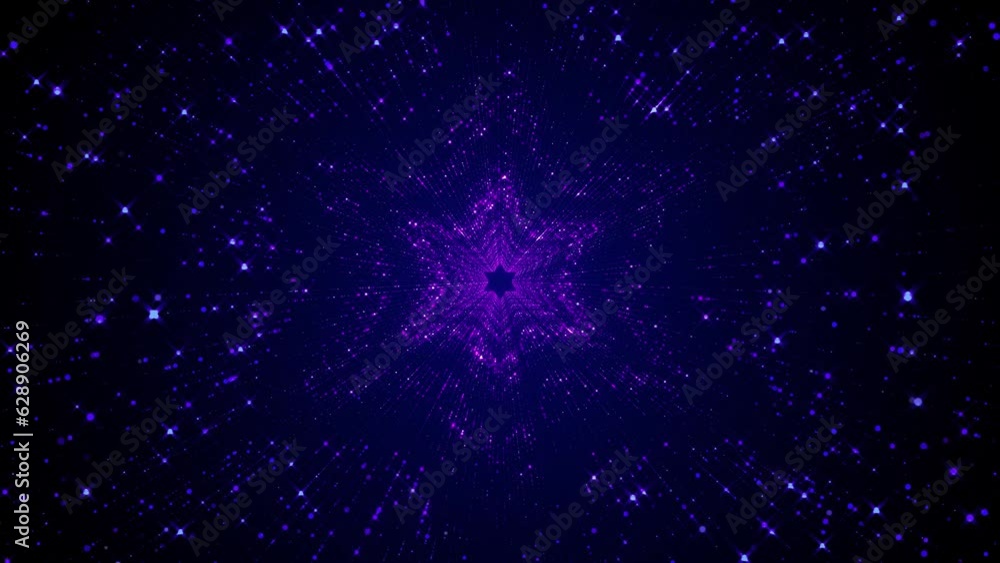 Animated dark flying background inside a geometric shape Animated dark flying background inside a geometric shape