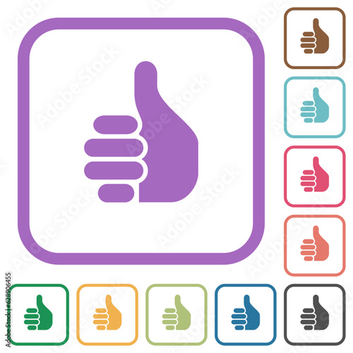 Right handed thumbs up solid simple icons
