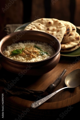 Rice and Curry with Raita and Pita bread - A flavorful and satisfying meal