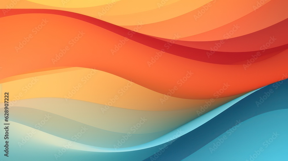 Fototapeta premium Simple abstract background Webdesign background Dynamic blue tosca and orange background