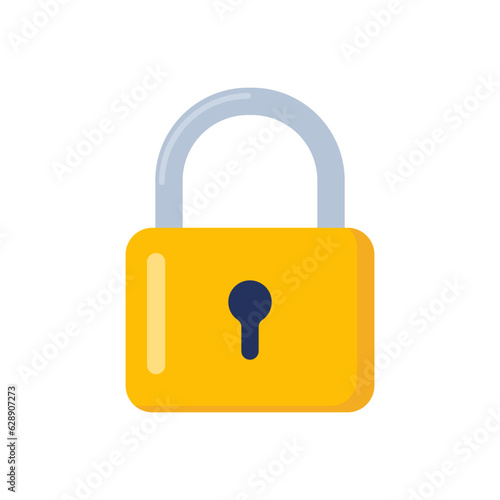 Padlock. Lock for safety and security protection. Locked secure mechanism, locking system. Vector illustration.