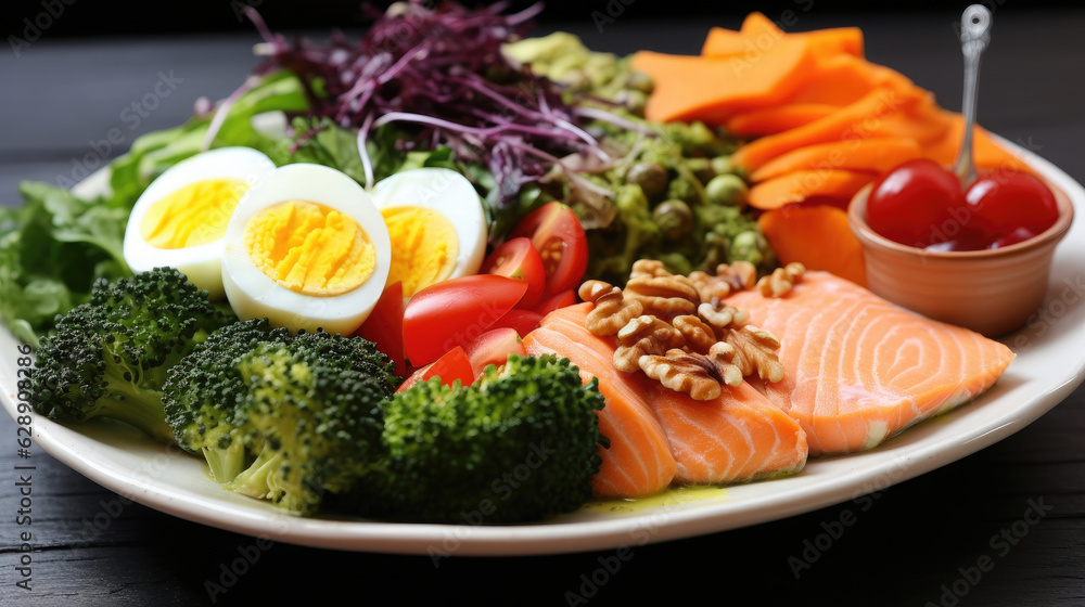 A plate of food , Background, Food Photography, Generative Ai A plate of food , Background, Food Photography, Generative Ai
