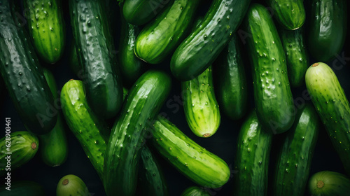 A pattern of cucumber bright background , Background, Food Photography, Generative Ai