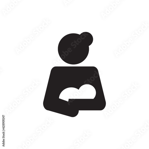 mother and baby, woman, newborn icon vector illustration