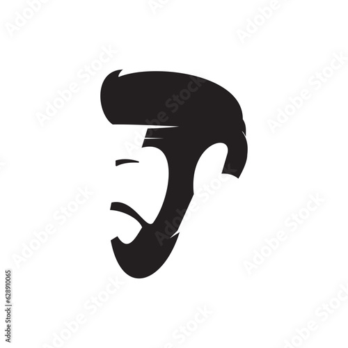 Man face with beard icon vector  illustration sign