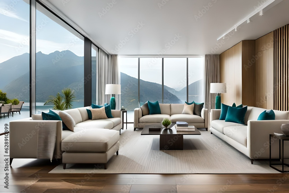 modern living room with furniture Generated Ai modern living room with furniture Generated Ai