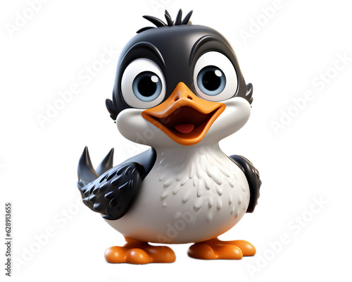 Transparent Background  Funny Cartoon Duck Generative Ai