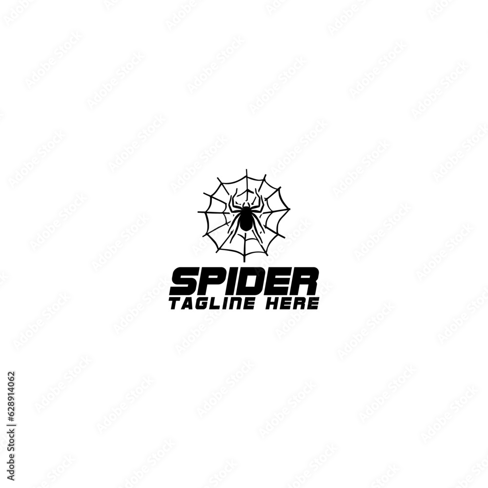 Spider Logo Template, Insect Animal Icon isolated on white background Spider Logo Template, Insect Animal Icon isolated on white background