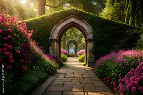 entrance to the garden generated Ai 