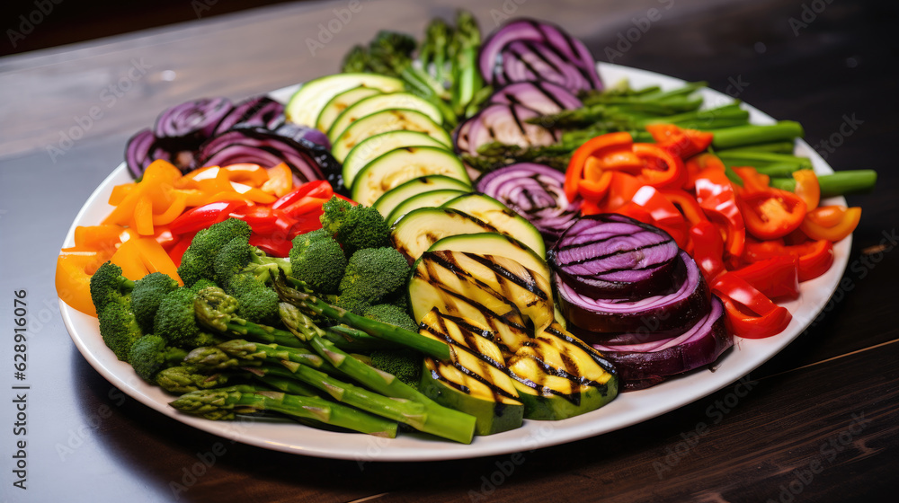 Colorful platter food, Background, Food Photography, Generative Ai Colorful platter food, Background, Food Photography, Generative Ai
