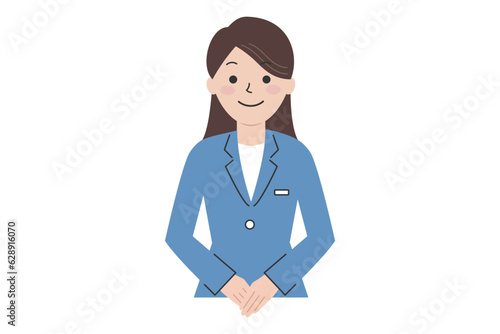スーツを着た受付の女性のイラスト素材